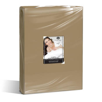 Nightsrest VP Dubbel Jersey Split Topper Hoeslaken - Taupe Maat: 140x200/220 + 12cm