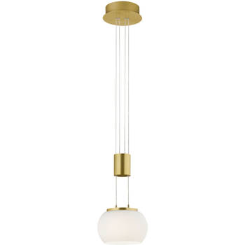 LED Hanglamp - Hangverlichting - Trion Maliba - 8W - 1-lichts - Warm Wit 3000K - Dimbaar - Rond - Mat Goud - Aluminium