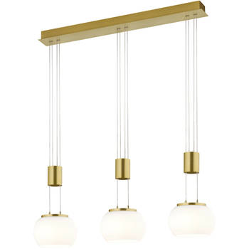 LED Hanglamp - Hangverlichting - Trion Maliba - 24W - 3-lichts - Warm Wit 3000K - Dimbaar - Rechthoek - Mat Goud -