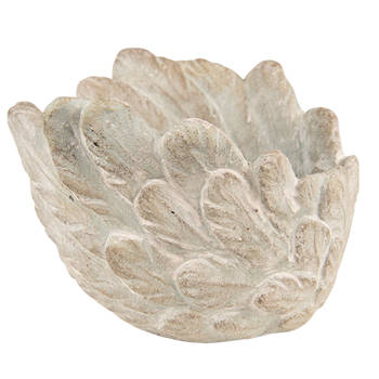 HAES DECO - Bloempot Vleugels Ø 20x13 cm Grijs Steen Bloempot binnen Plantenpot Plant pot