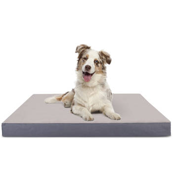 Nobleza Orthopedische Hondenkussen Wasbaar - Hondenbed - Maat L: 90 x 70 x 8 cm - Grijs