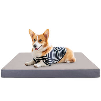 Nobleza Orthopedische Hondenkussen Wasbaar - Hondenbed - Maat M: 75 x 50 x 8 cm - Grijs