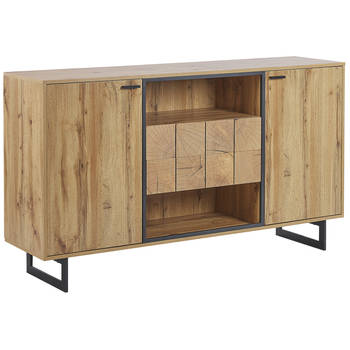 Beliani BOISO - Sideboard-Lichte houtkleur-Vezelplaat