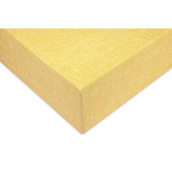 Zo Home Lino Hoeslaken Katoen Linnen Look 35cm Hoek - aspen yellow 90x210/220cm