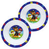 2x stuks kunststof ontbijtbordje diep Paw Patrol 16 cm - Kinderservies