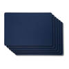 Jay Hill Placemats - Vegan leer - Grijs / Blauw - dubbelzijdig - 46 x 33 cm - 6 Stuks