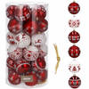 Kerstballen 30 Stuks 7 cm Rood/Wit