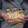 Gadgy Solar Lantaarn Jar Fairy Lights - Solar Tuinverlichting met dag/nacht Sensor - 3 glazen potjes met Led Verlichting