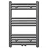 The Living Store Handdoekradiator - Dubbele functie - Grijs - 500 x 764 mm - 12 stalen dwarsbalken