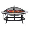 The Living Store Tuinvuurplaats - Staal - 76 x 51 cm - Inclusief poker - grill en vuurschermdeksel