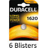 6 Stuks (6 Blisters a 1 st) Duracell CR1620 - Lithium batterij - DL1620