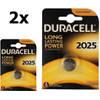 2 Stuks Duracell CR2025 3V lithium knoopcel batterij