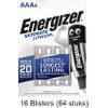 64 stuks (16 blisters a 4 stuks) Energizer AAA Ultimate Lithium 1.5V Micro LR03/FR3