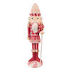 Clayre & Eef Kerstdecoratie Notenkraker 56 cm Roze Wit Polyresin Roze