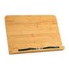 QUVIO Kookboekstandaard / Boekenstandaard / Tabletstandaard - 33,5 x 23,5 cm - Bamboe