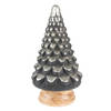 Clayre & Eef Kerstdecoratie Kerstboom 29 cm Grijs Hout Glas Decoratief Figuur Decoratieve Accessoires Woonaccessoires