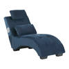 Beliani SIMORRE - Chaise longue-Blauw-Fluweel