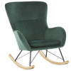 Beliani ELLAN - Schommelfauteuil-Groen-Fluweel