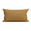 Yellow Kussensloop Percal Katoen - cognac brown 40x80cm