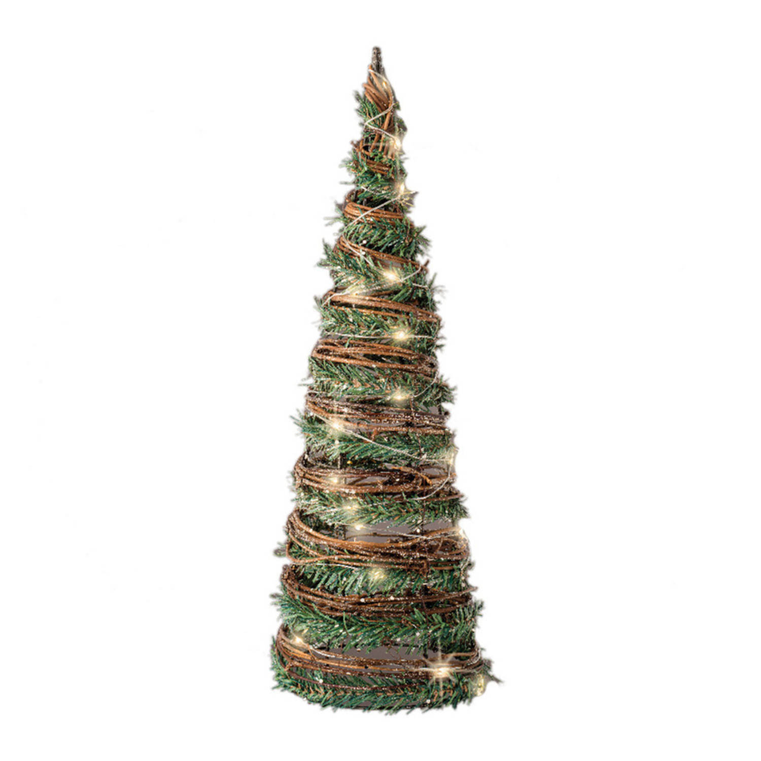 Kerstverlichting Figuren Led Kegel Kerstboom Rotan Lamp 60 Cm Met 40 Lampjes Kerstverlichting Figuur