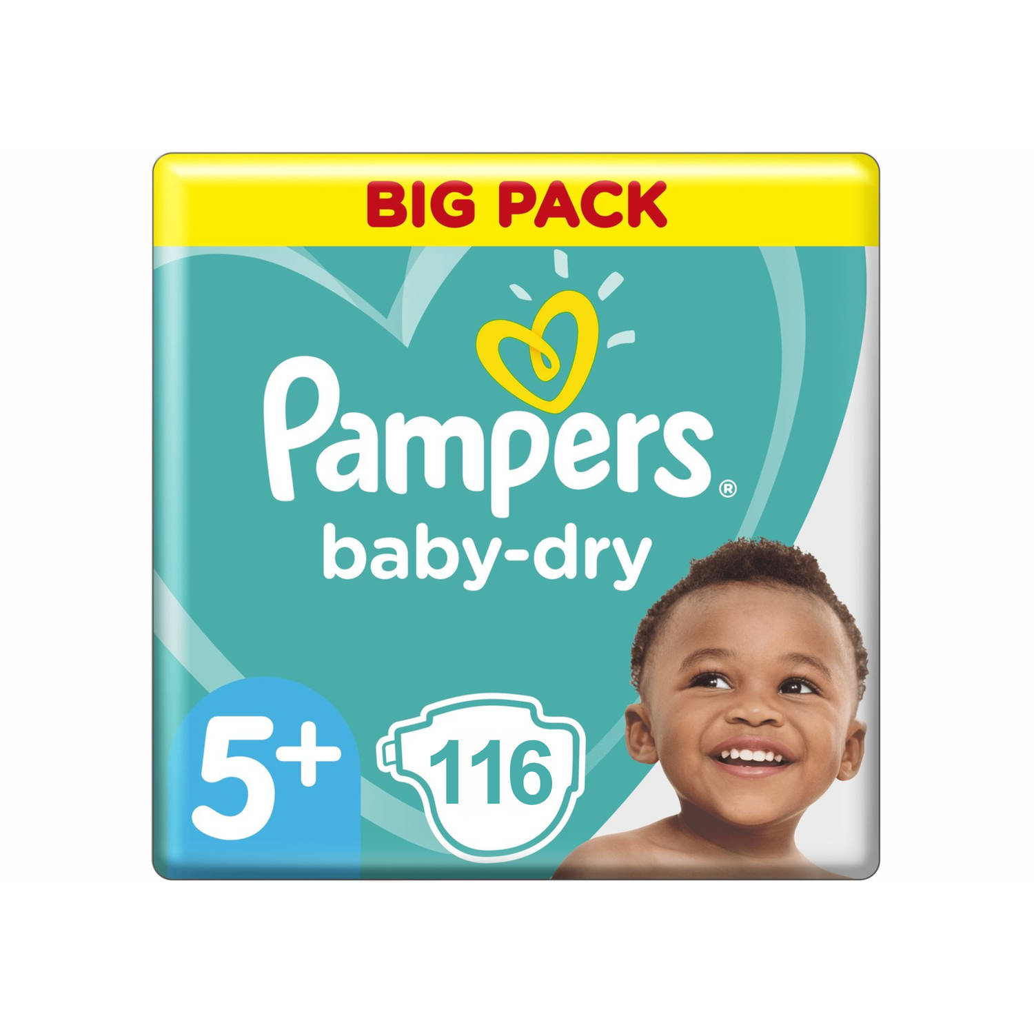 Pampers Baby Dy Maat 5+ - 116 Luiers (2x58) - 12-17KG