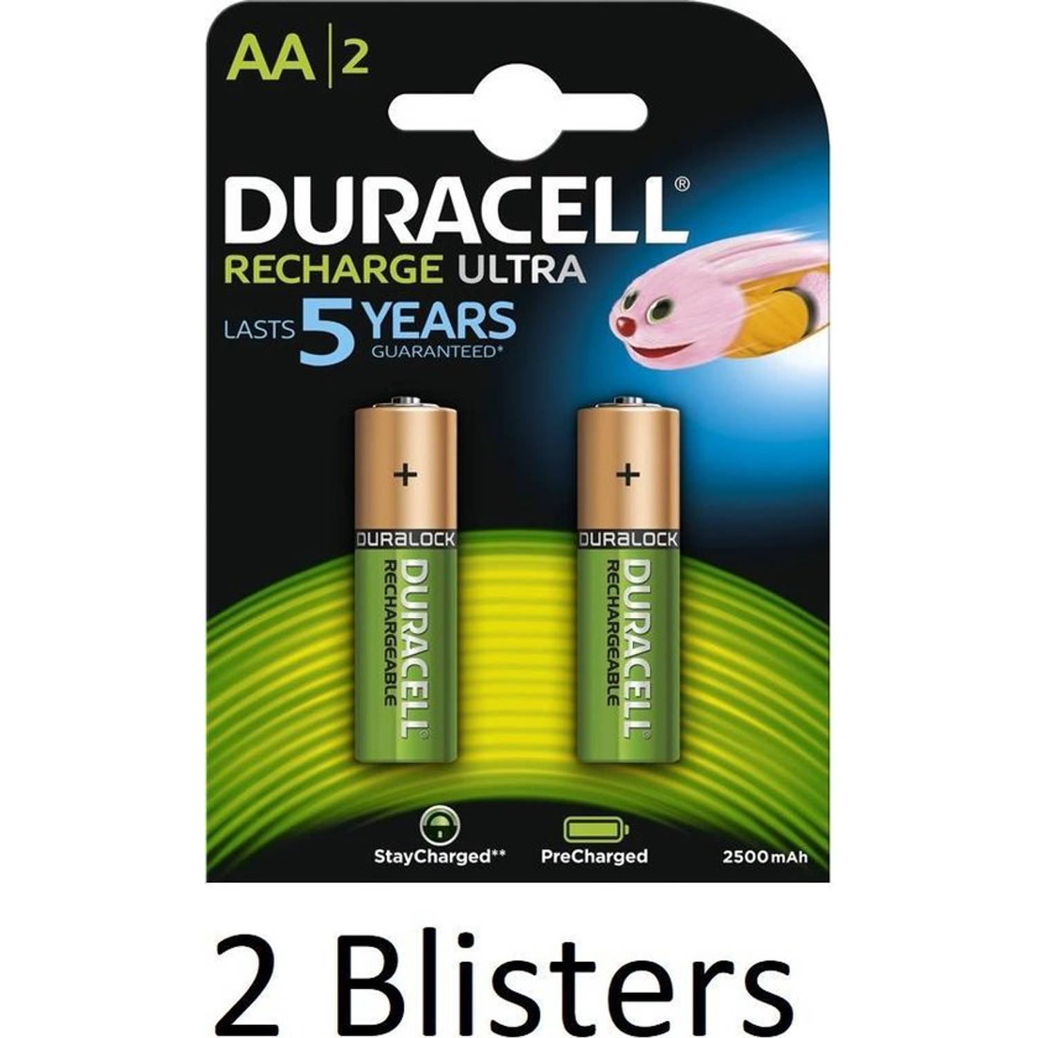 stad Asser Vernederen 4 Stuks (2 Blisters a 2 st) Duracell AA Oplaadbare Batterijen - 2500 mAh |  Blokker