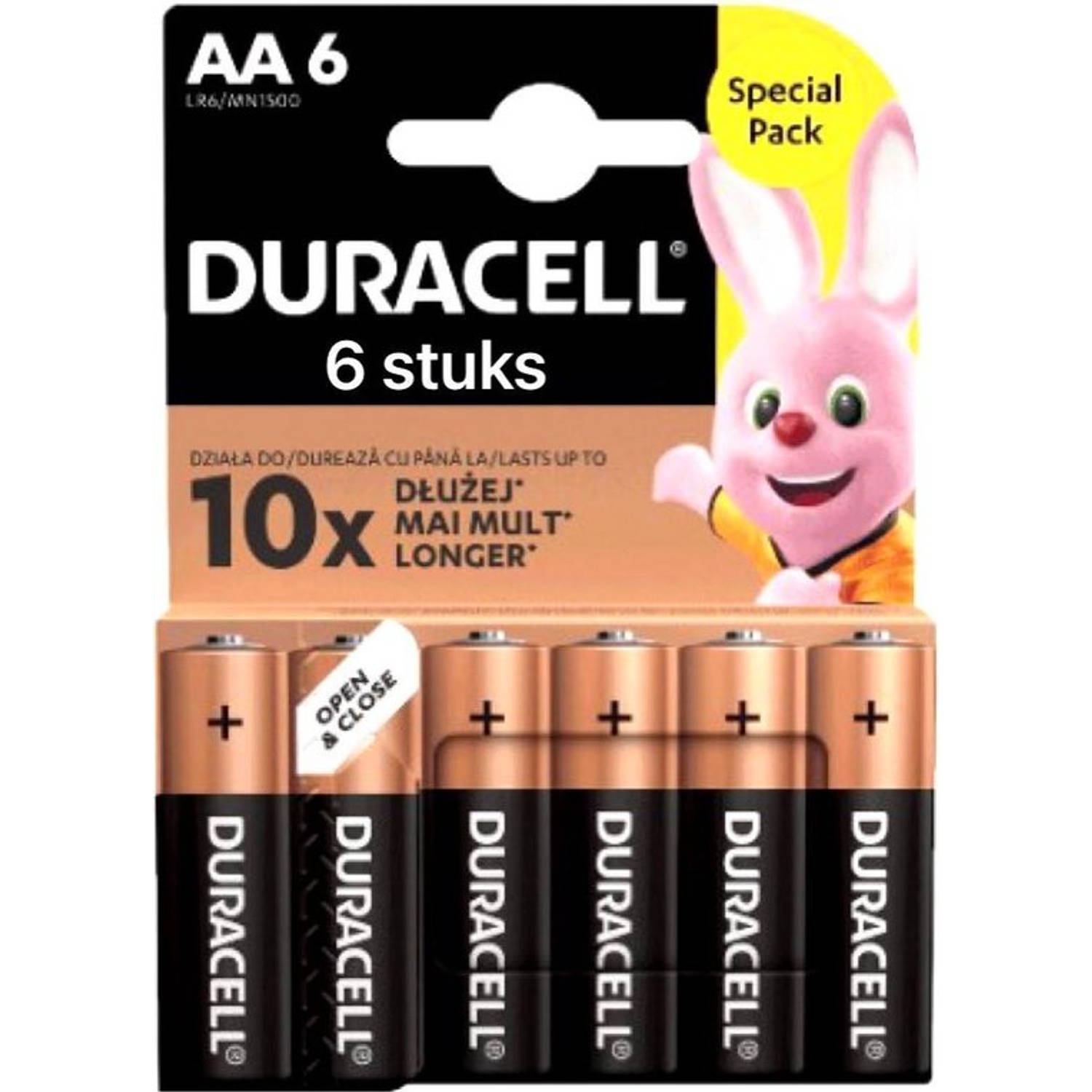 Duracell AA 6-Pack Alkaline Batterijen (6 stuks)