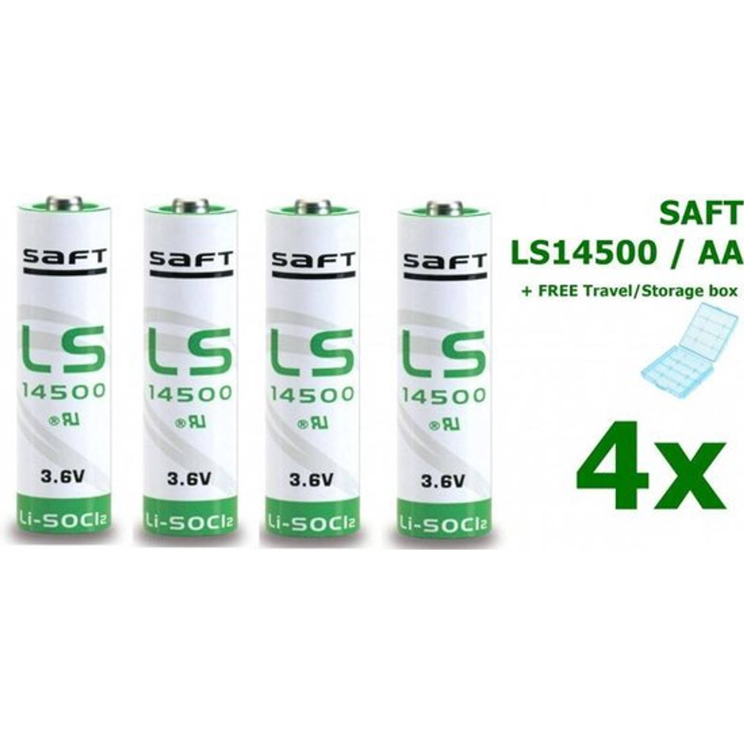 4 Stuks Saft Ls14500-Aa Lithium Batterij 3.6v