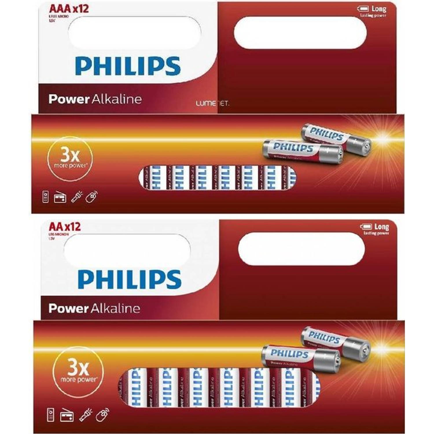 Combi Deal / Philips Power Alkaline 12x AA + 12x AAA