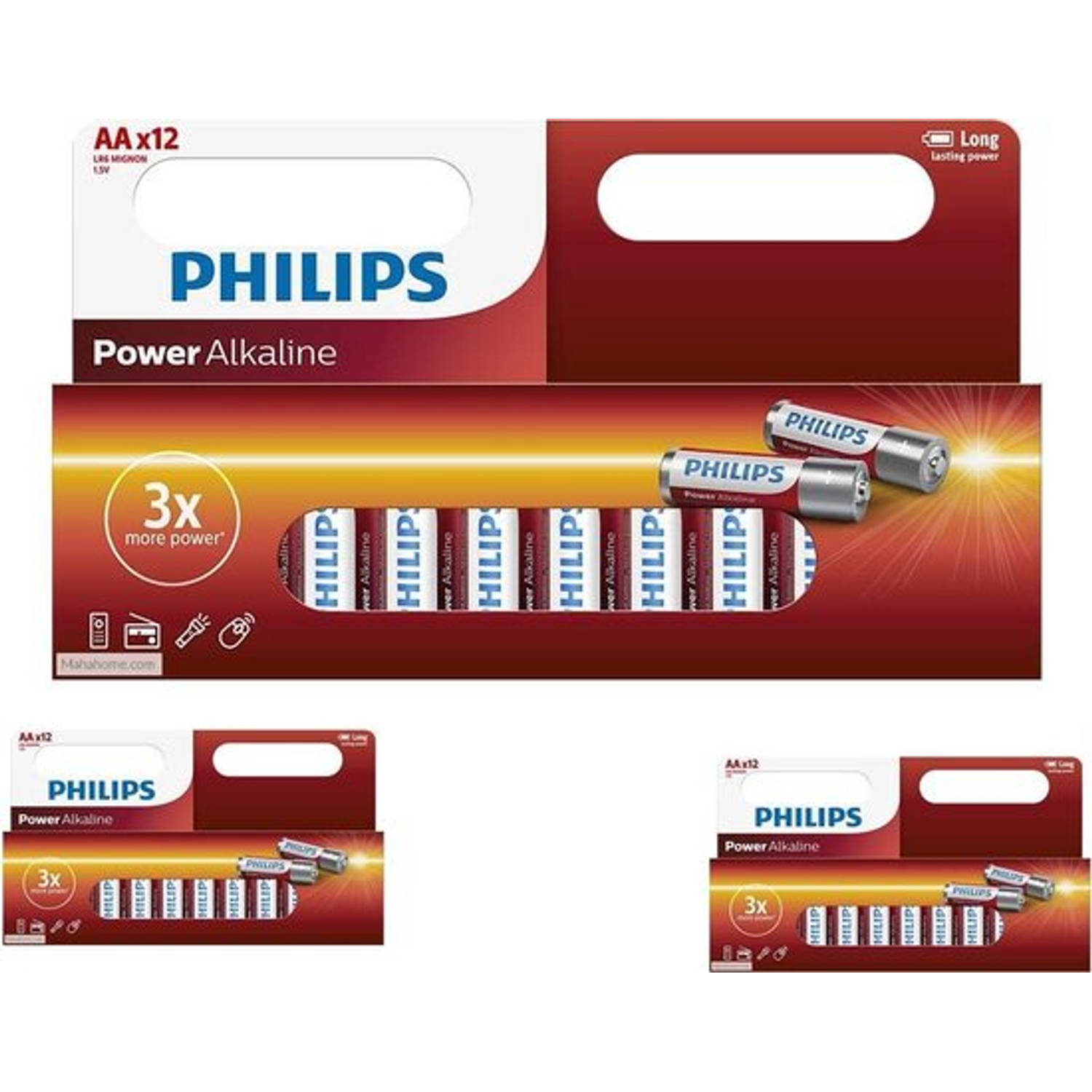 36 Stuks (3 blisters a 12st) - AA R3 Philips Power Alkaline
