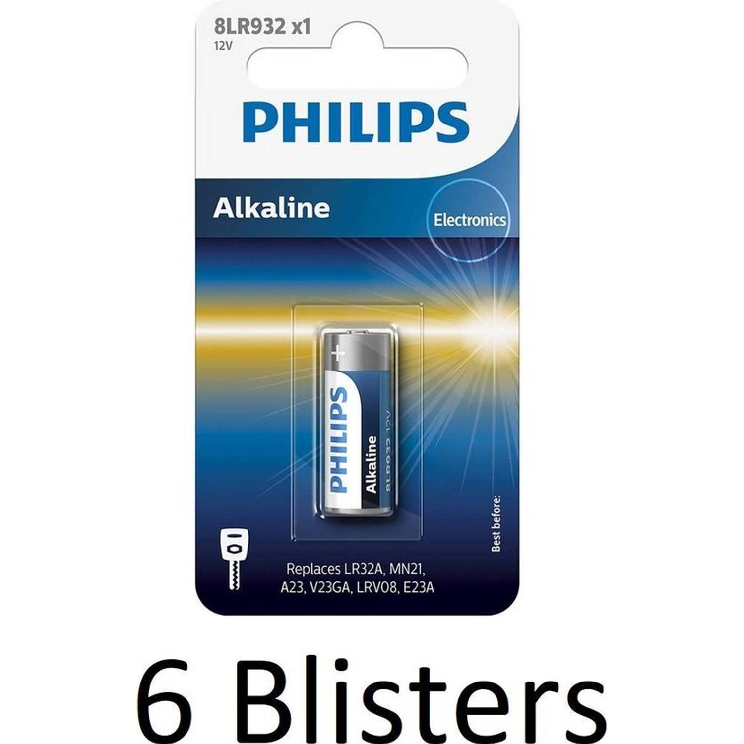 6 Stuks (6 Blisters a 1 st) Philips LR3/B Minicells Alkaline Batterij