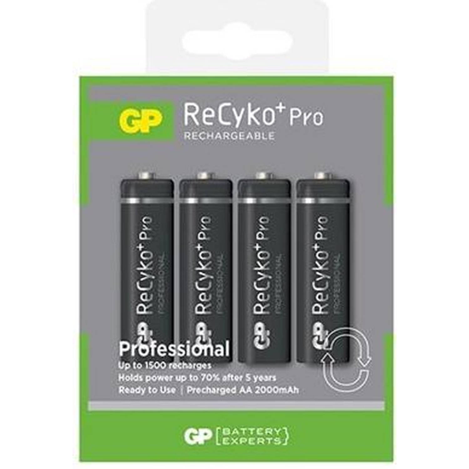 4 Stuks Gp R6-aa Recyko+ Pro 2000mah 1.2v Nimh Oplaadbare Batterijen