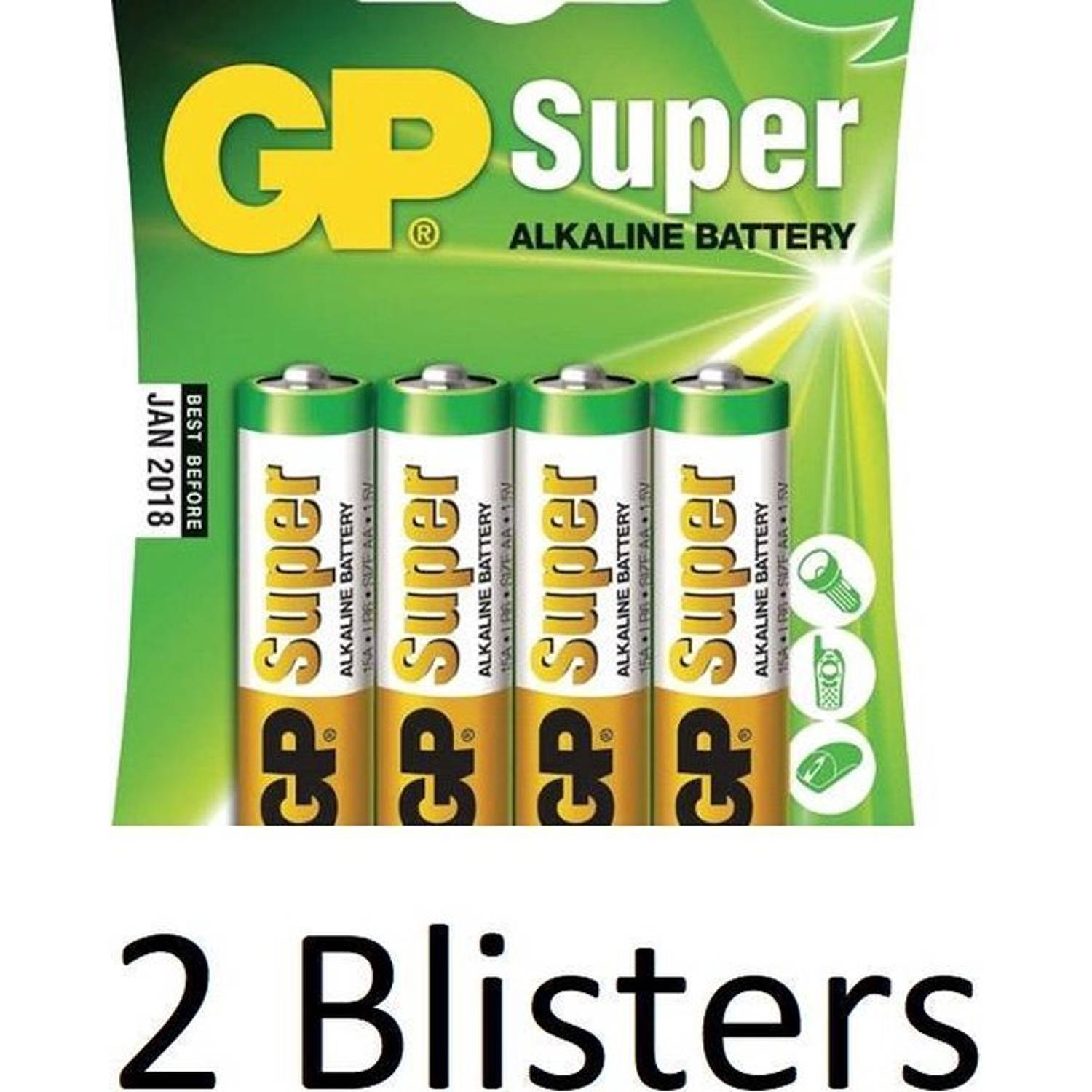 GP AA Super Alkaline Batterijen - 8 stuks