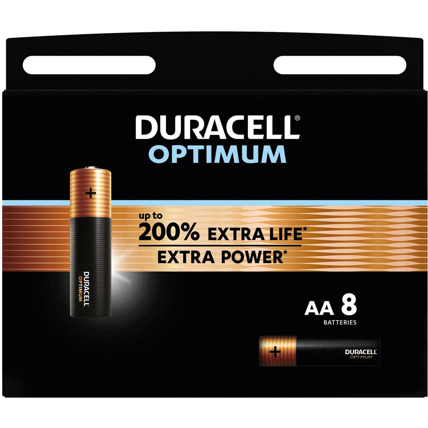 Duracell batterij Optimum AA, blister van 8 stuks 8 stuks