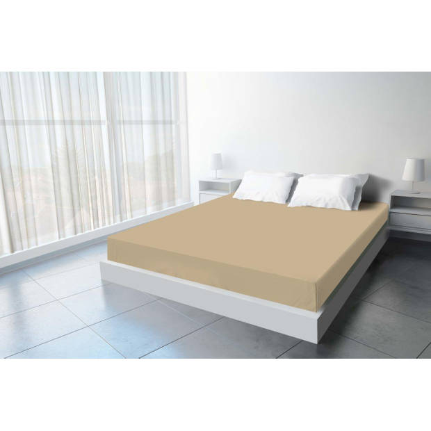 Hotel Home Collection - Jersey Hoeslaken - 190/200x200+30 cm - Zand