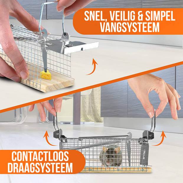 Strex Muizenval voor Binnen en Buiten - Diervriendelijk - Levende Val - 2 Stuks