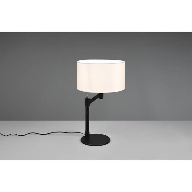 LED Tafellamp - Tafelverlichting - Trion Cindy - E27 Fitting - Rond - Mat Zwart - Aluminium