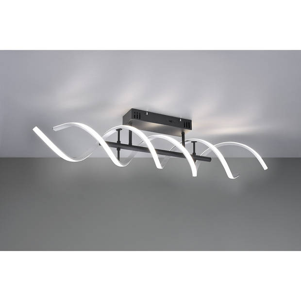 LED Plafondlamp - Plafondverlichting - Trion Sarina - 41W - Aanpasbare Kleur - Dimbaar - Rechthoek - Geborsteld Zilver -