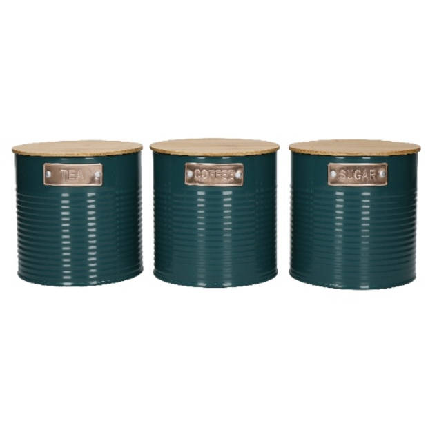 KitchenCraft - Voorraadbussen, Set van 3 Stuks, 1 L, Teal - KitchenCraft