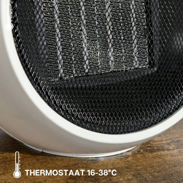 Keramische kachel - Ventilatorkachel - Heater - Regelbare thermostaat - 6-38°C - 1500 W