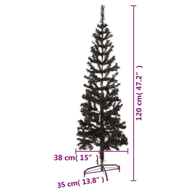 vidaXL Kerstboom smal 120 cm zwart