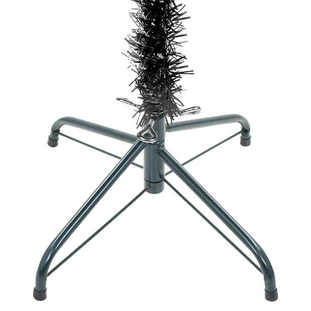 The Living Store Kerstboom Versiering - Smalle PVC Boom - 240 cm Hoog - Zwart