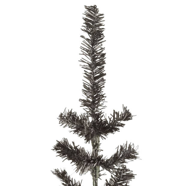 The Living Store Kerstboom - Smalle Zwarte PVC Boom - 210 cm Hoog - Met Standaard