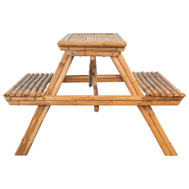 vidaXL Picknicktafel 115x115x81 cm bamboe