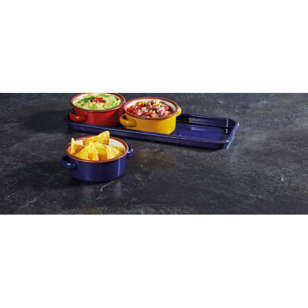 Emaille Serveerschaaltjes, Set van 3 Stuks, 11 cm, 0.35 L - KitchenCraft World of Flavours