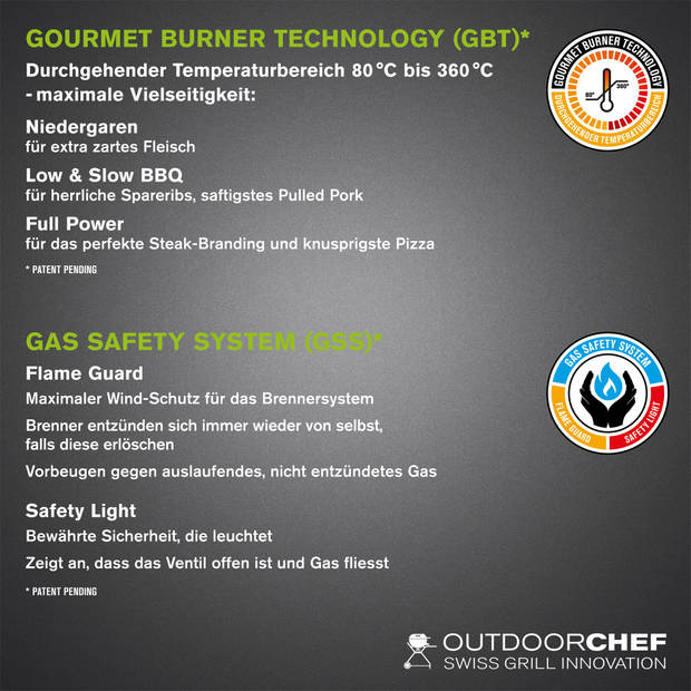Outdoor Chef - Barbecue Gas Arosa 570 G Tex 30mbar met Uitwisselbaar Front - Roestvast Staal - Multicolor