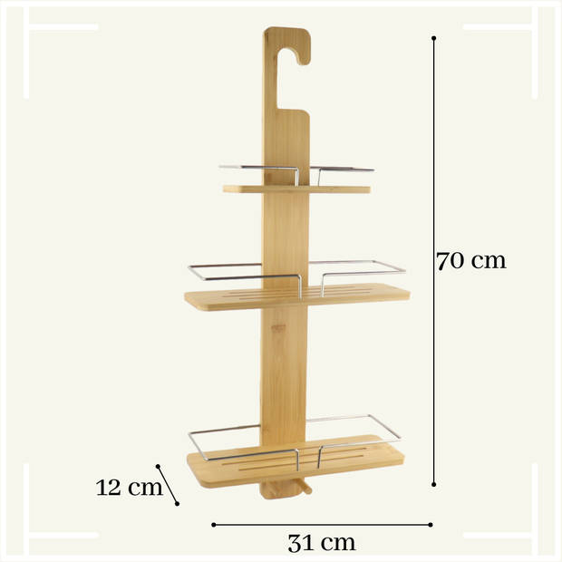 Marbeaux Doucherek - Ophangbaar - Bruin - 31x12x70 cm - Bamboe