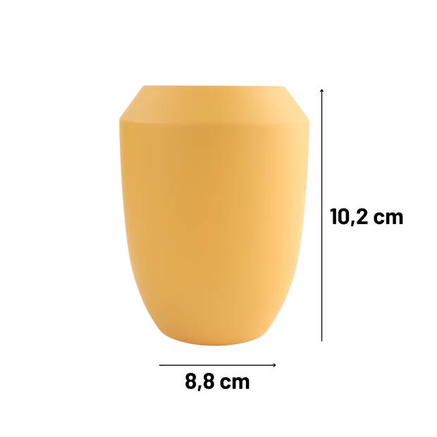 Orange85 Tandenborstelhouder - Beker - Geel - 8x8x10.2 cm - Aardewerk