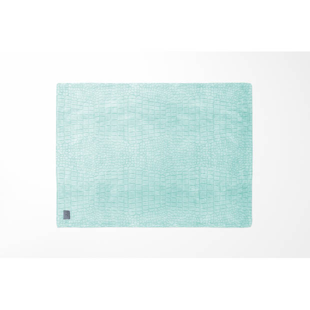 LINNICK Flanel Fleece Deken Croco - mint groen - 140x200cm