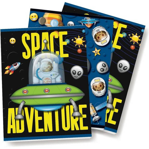 Emoji Space Monkey - Schoolpakket - kaftpapier en schriften